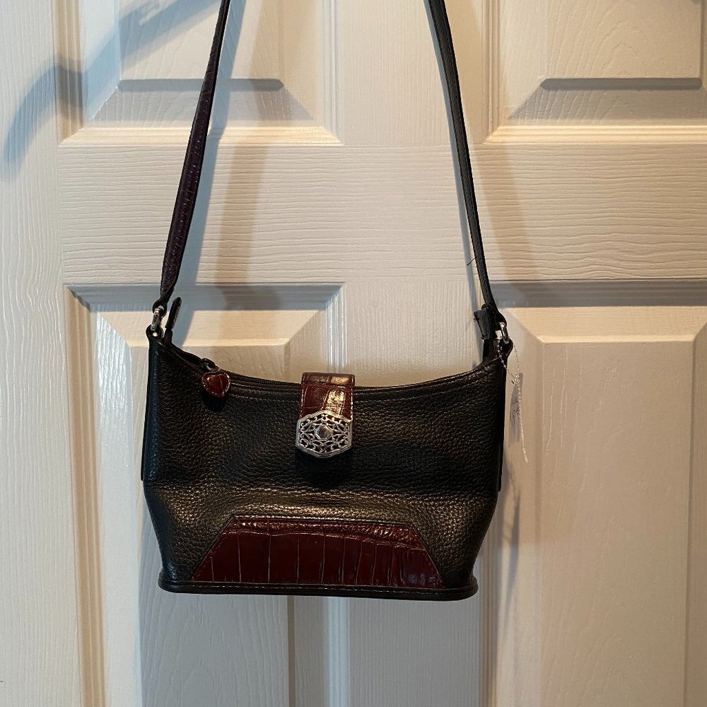 Brighton leather two toned small cross over bag